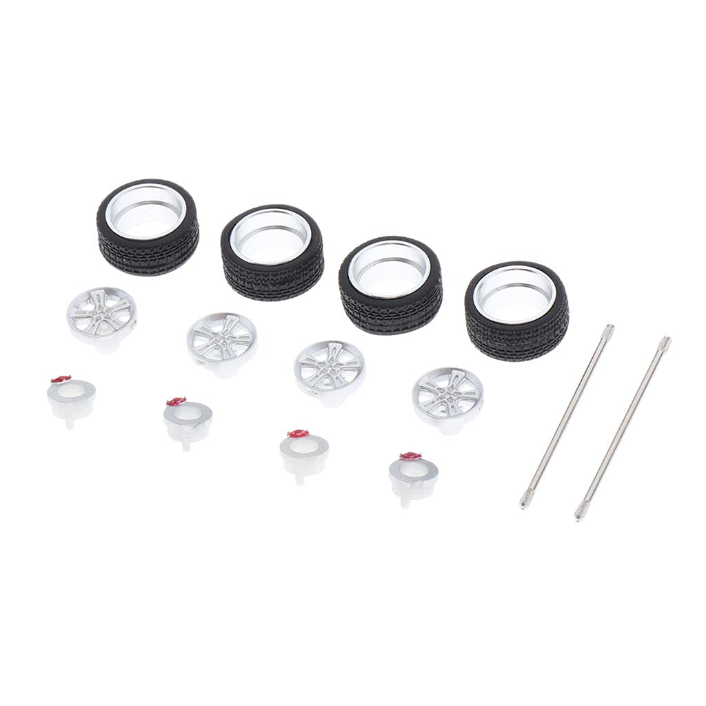 1/64 Scale Simhoa Alloy Wheel & Tire Multipack Set - Custom Replacement Wheels for Diecast Model Cars | Perfect for Car Collectors, DIY Projects & Display Scenes