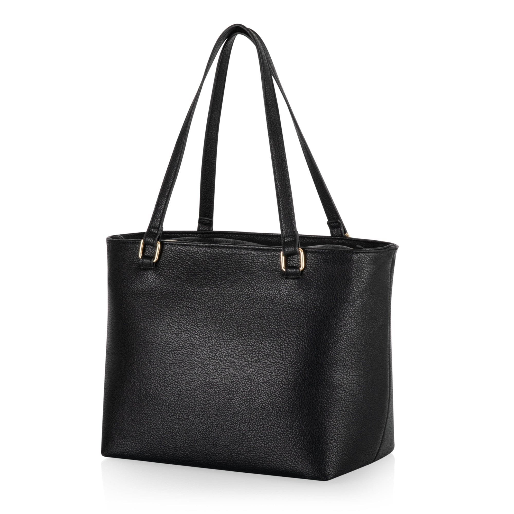 Uptown Cooler Tote Bag - Insulated Black Beach Picnic Tote for Women - Perfect for Pool Parties, Picnics & Grocery Shopping
