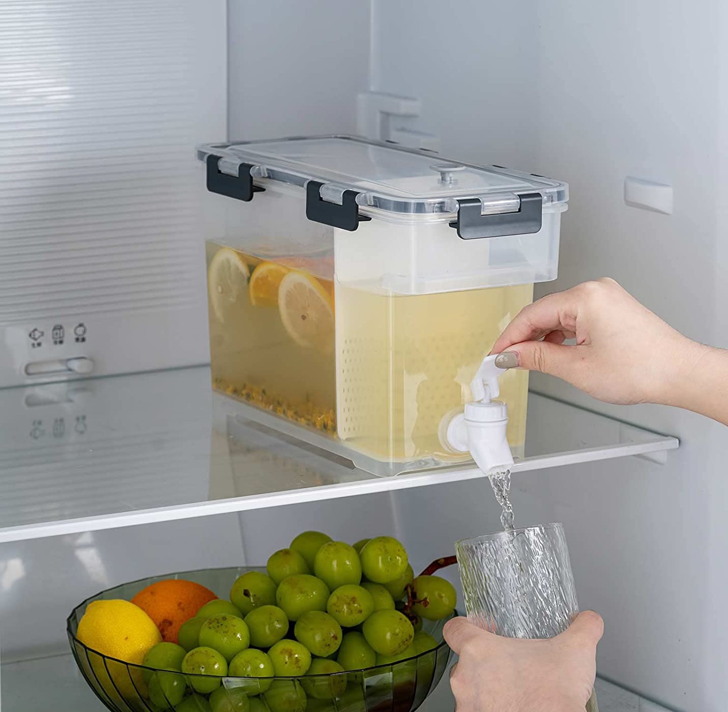 3.5L Large Capacity Cold Kettle with Faucet - Refrigerator Juice Dispenser for Iced Lemonade, Fruit Drinks & Party Beverages - Perfect for Home, Office, Parties & Outdoor Gatherings