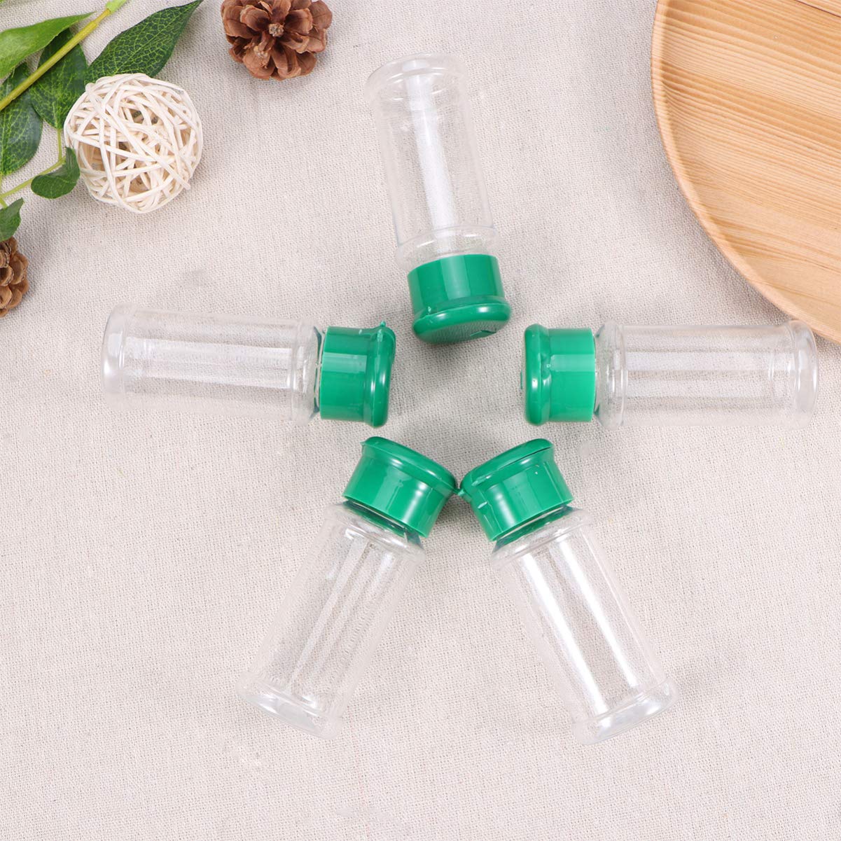 30-Piece Clear Plastic Containers with Lids - Powder Sugar Shaker Jars, Sample Containers & Glitter Bottles - Perfect for Baking, Crafts & Seasoning Storage - BPA-Free, Reusable & Leak-Proof