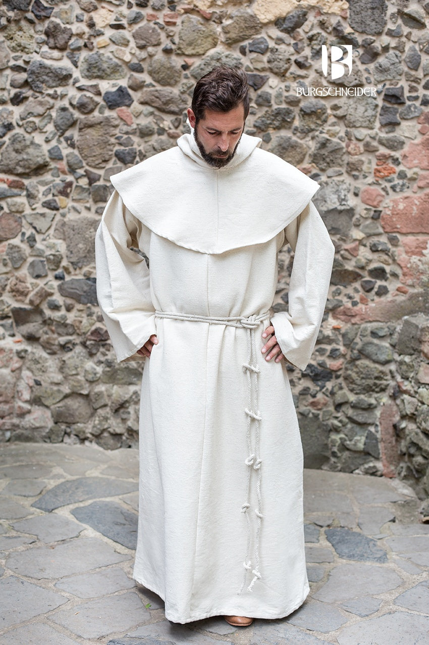 Authentic Monk's Habit - Benediktus Natural Cotton Robe for Religious Ceremonies & Meditation