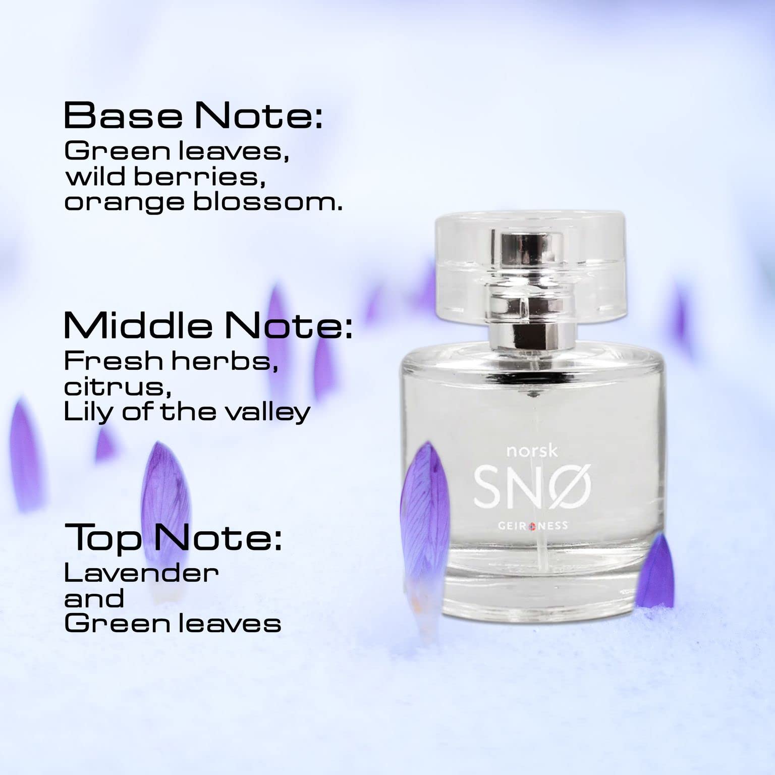 Geir Ness NORSK SNØ Eau de Parfum - Unisex Cologne with Fresh Herbs & Sensual Notes - 100ml Natural Perfume for Men & Women - Perfect for Date Nights, Office Wear & Special Occasions