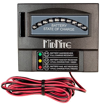 Midnite Battery Monitor MNBCM - 12V/24V Battery Voltage Tester with LCD Display for RVs, Boats, Solar Systems & Off-Grid Power - Monitor Battery Health & Performance