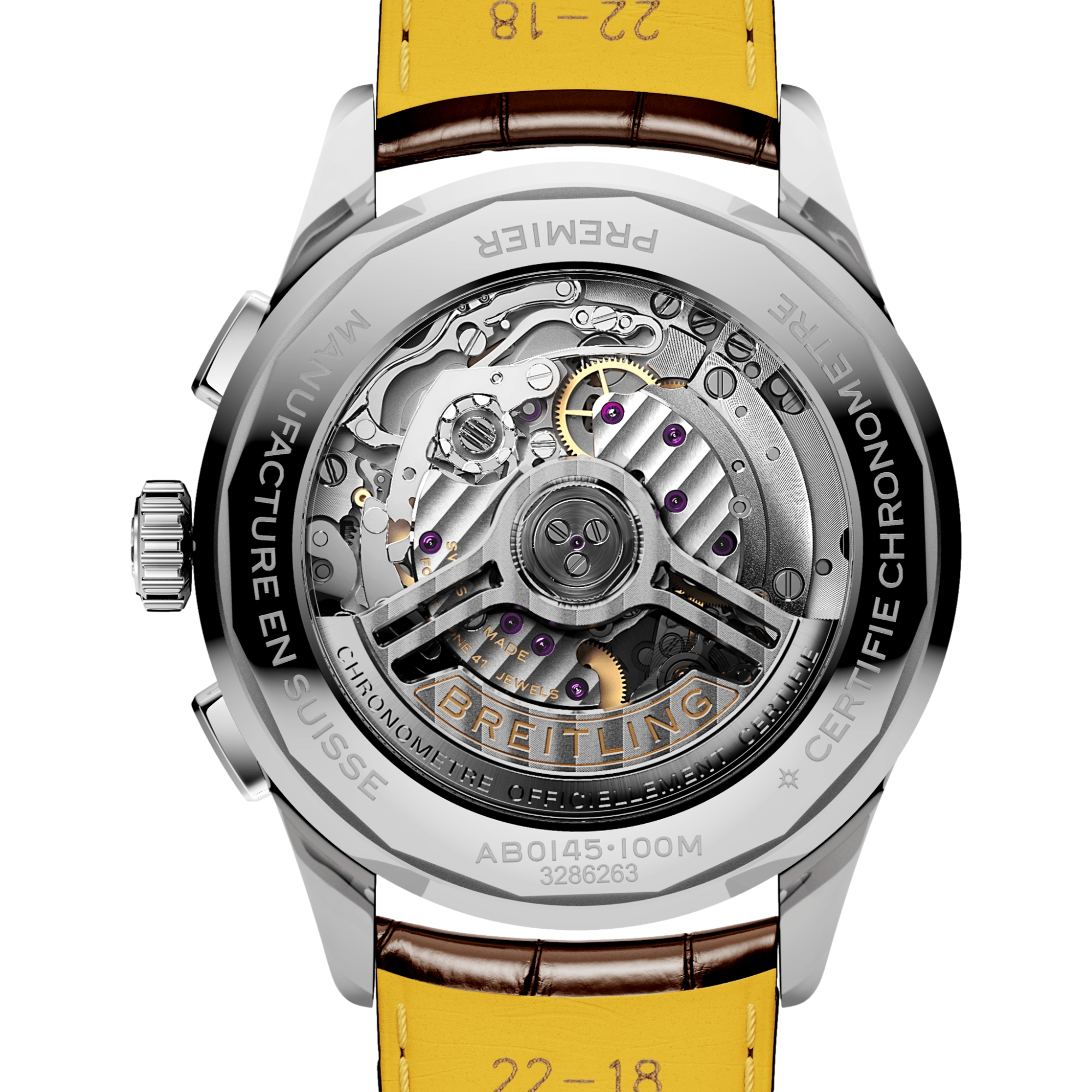 Premier B01 Chronograph 42mm Men's Watch with Cream Dial & Genuine Leather Strap - Perfect for Business, Formal Occasions & Luxury Gifts
