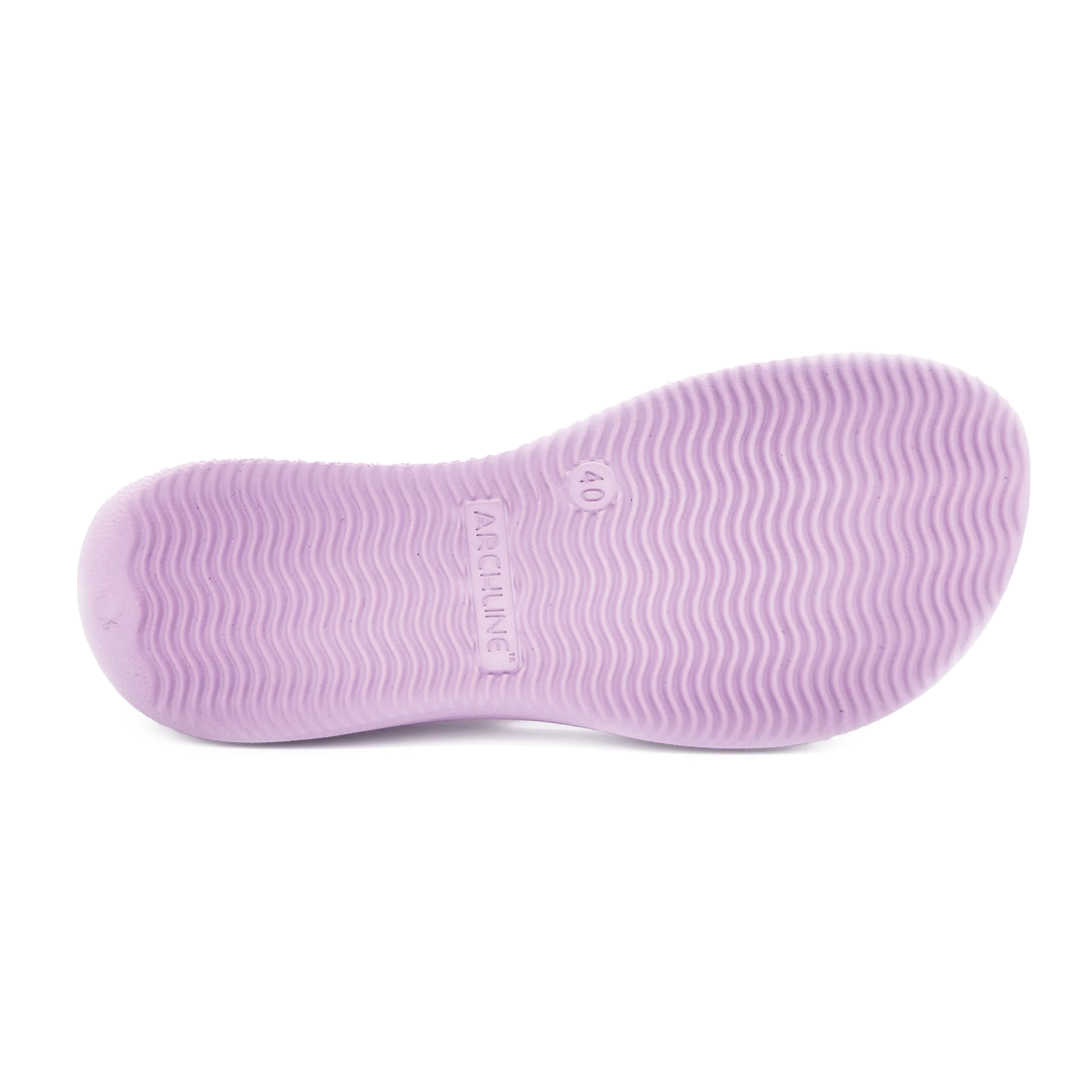 Archline Rebound Orthotic Thongs for Women - Comfortable & Supportive Sandals for Plantar Fasciitis Relief - Perfect for Walking, Running & Everyday Wear (Lilac)