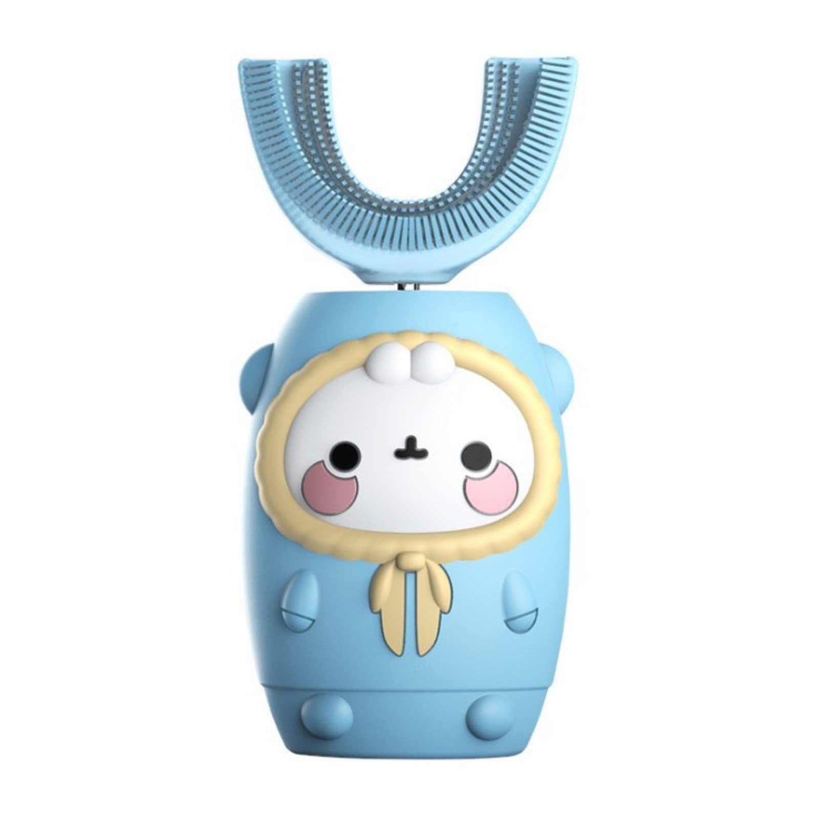 Kids Electric Toothbrush - Rechargeable U-Shaped Sonic Toothbrush for Children, Automatic Smart Toothbrush with Timer (Rabbit Blue) - Perfect for Daily Oral Care & Travel