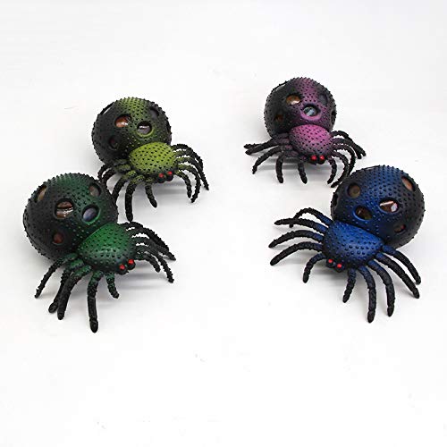 Mini Spider Gel Stress Relief Ball - Squeeze Toys for Anxiety & Sensory Calming - Squishy Water Beads for Adults, Kids & Teens - Funny Tactile Fidget Toy (Great for Office, Classroom & Travel Stress Relief)