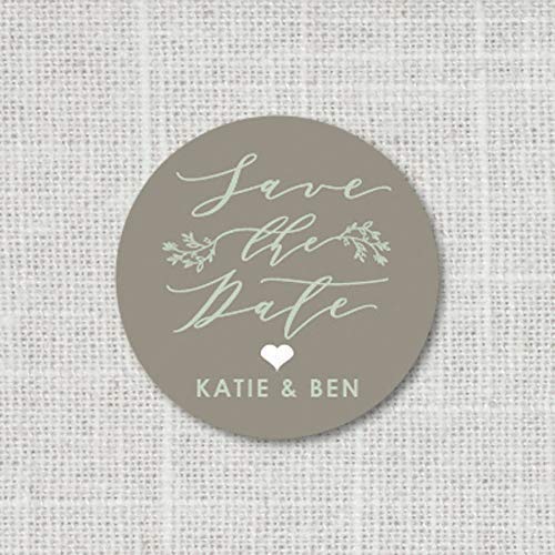 Custom Save The Date Stickers - Elegant Garden Wedding Favors & Envelope Seals - Personalized Stickers for Wedding Invitations - Perfect for DIY Wedding Stationery and Event Planning