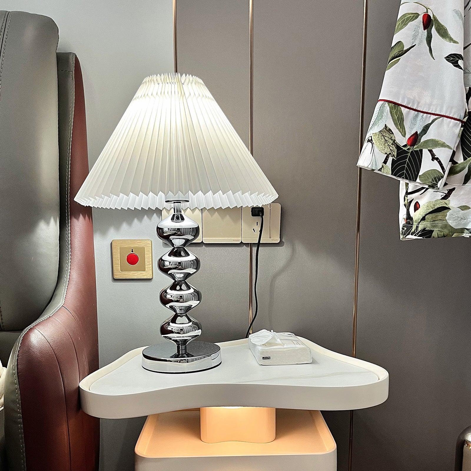 Aleisha Pleated Table Lamp - Modern Bedside & Desk Lighting for Home & Office Decor - Perfect for Bedroom, Living Room, and Study Areas
