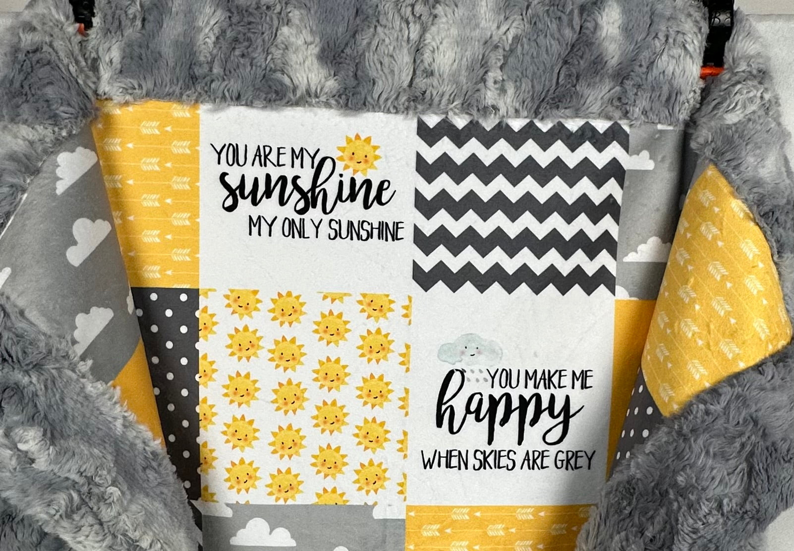 You Are My Sunshine Wild Rabbit Chrome Baby Blanket 30x42 Inches with Matching 12x16 Pillowcase - Soft Nursery Blanket for Crib, Stroller & Photo Props
