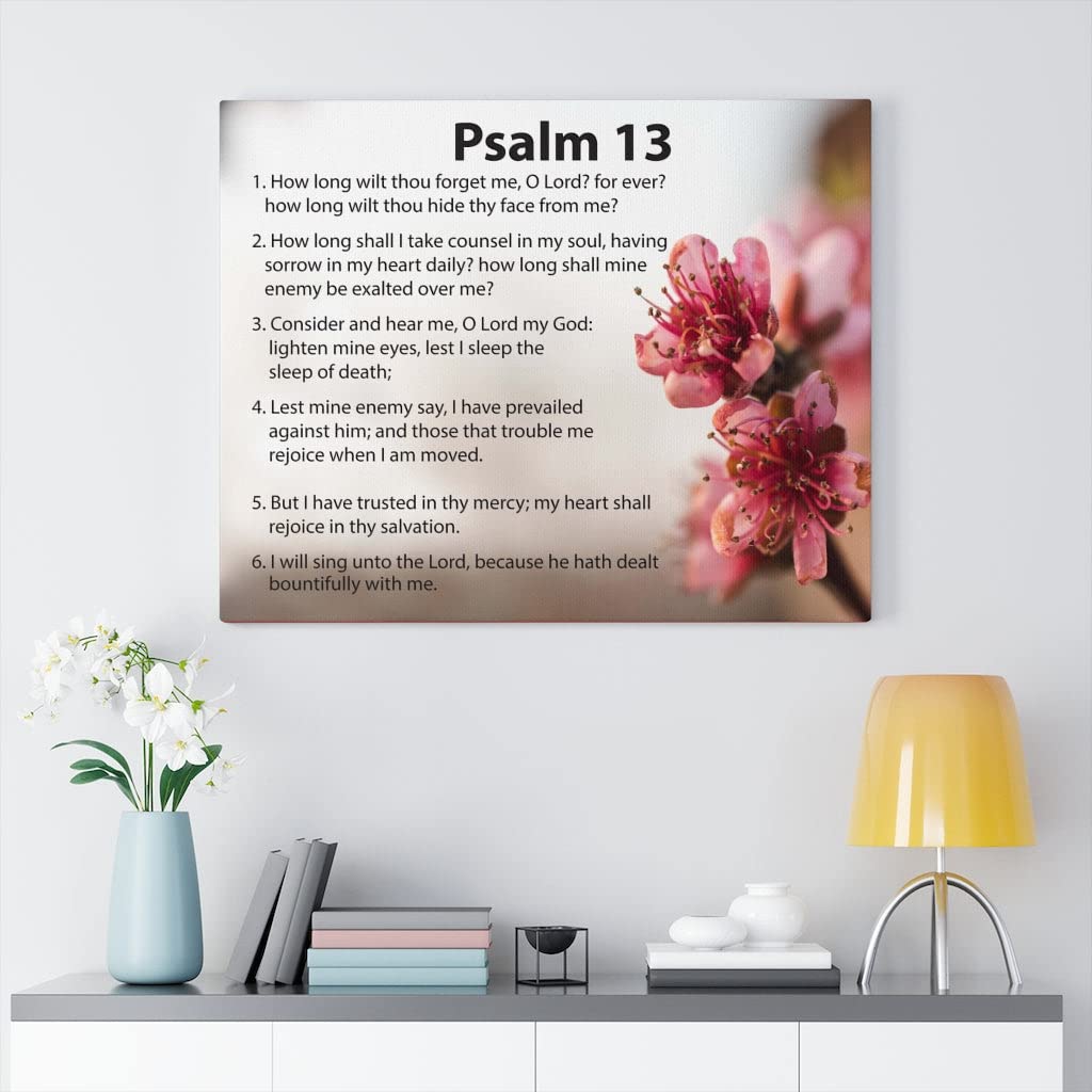 Christian Wall Art Canvas - Bible Verse Psalm 13 'When God' Scripture Print - Inspirational Home Decor for Living Room, Bedroom & Church