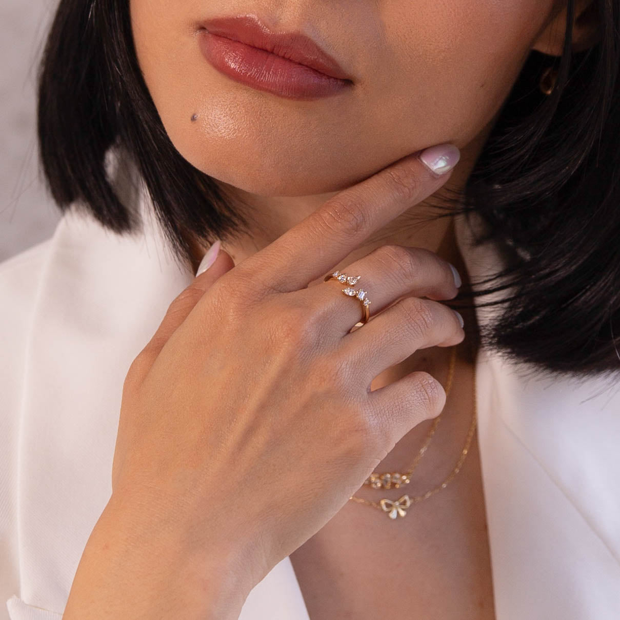0.25ct Lab Grown Diamond Bypass Ring in 10k Gold - Eco-Friendly & Affordable Engagement Ring for Women | Perfect for Proposals, Anniversaries & Special Occasions