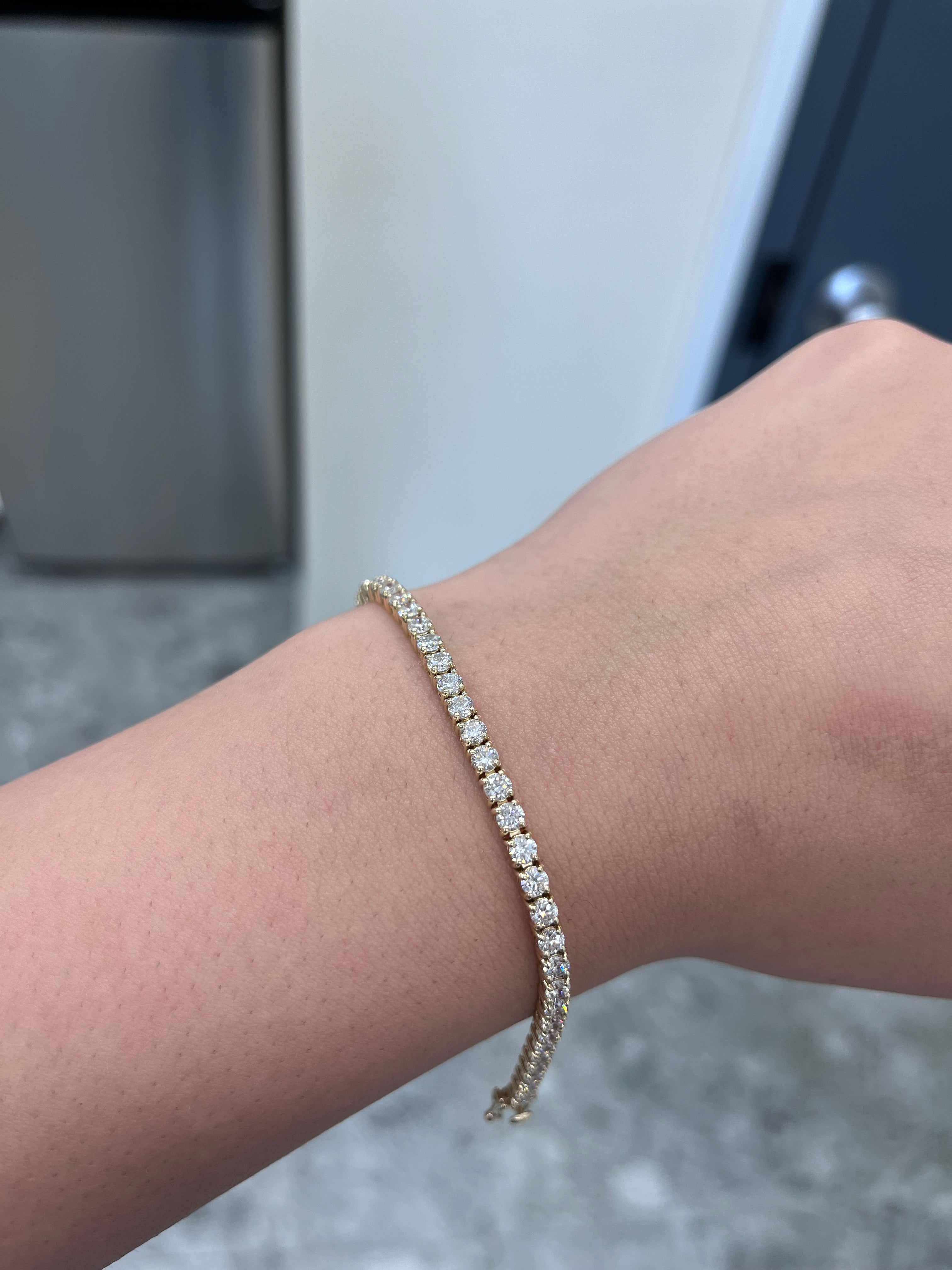 5.39 CT Lab-Created Yellow Tennis Bracelet - Elegant Cubic Zirconia Tennis Chain for Women - Perfect for Parties, Weddings & Everyday Wear