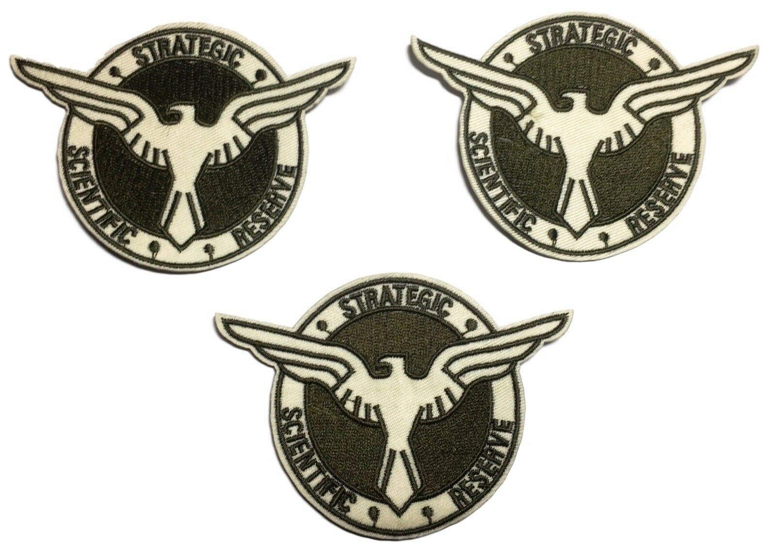Captain America Strategic Scientific Reserve Logo Embroidered Patch Set of 3 - Military Style Iron-On Badges for Jackets, Bags & Cosplay Costumes