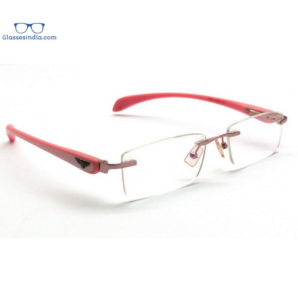 Blue Light Blocking Glasses for Computer & Screen Use - Pink Rimless Anti Eye Strain Glasses PF2257PK - Perfect for Office, Gaming & Digital Eye Fatigue Relief