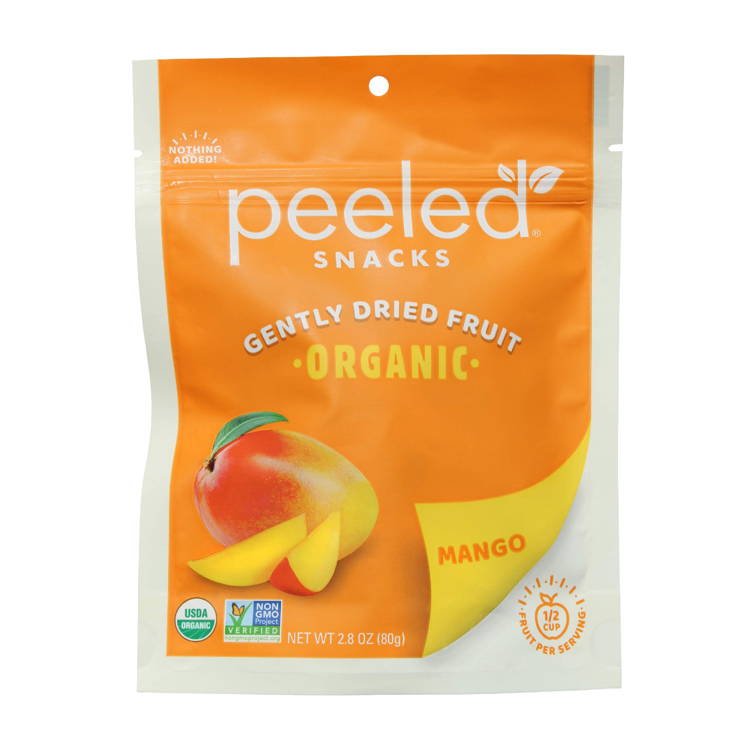 Organic Dried Mango Snacks | Vegan, Gluten-Free, Non-GMO | Healthy On-the-Go Snack for Work, School & Travel | 2.8 Oz (Pack of 4) | Peeled Snacks