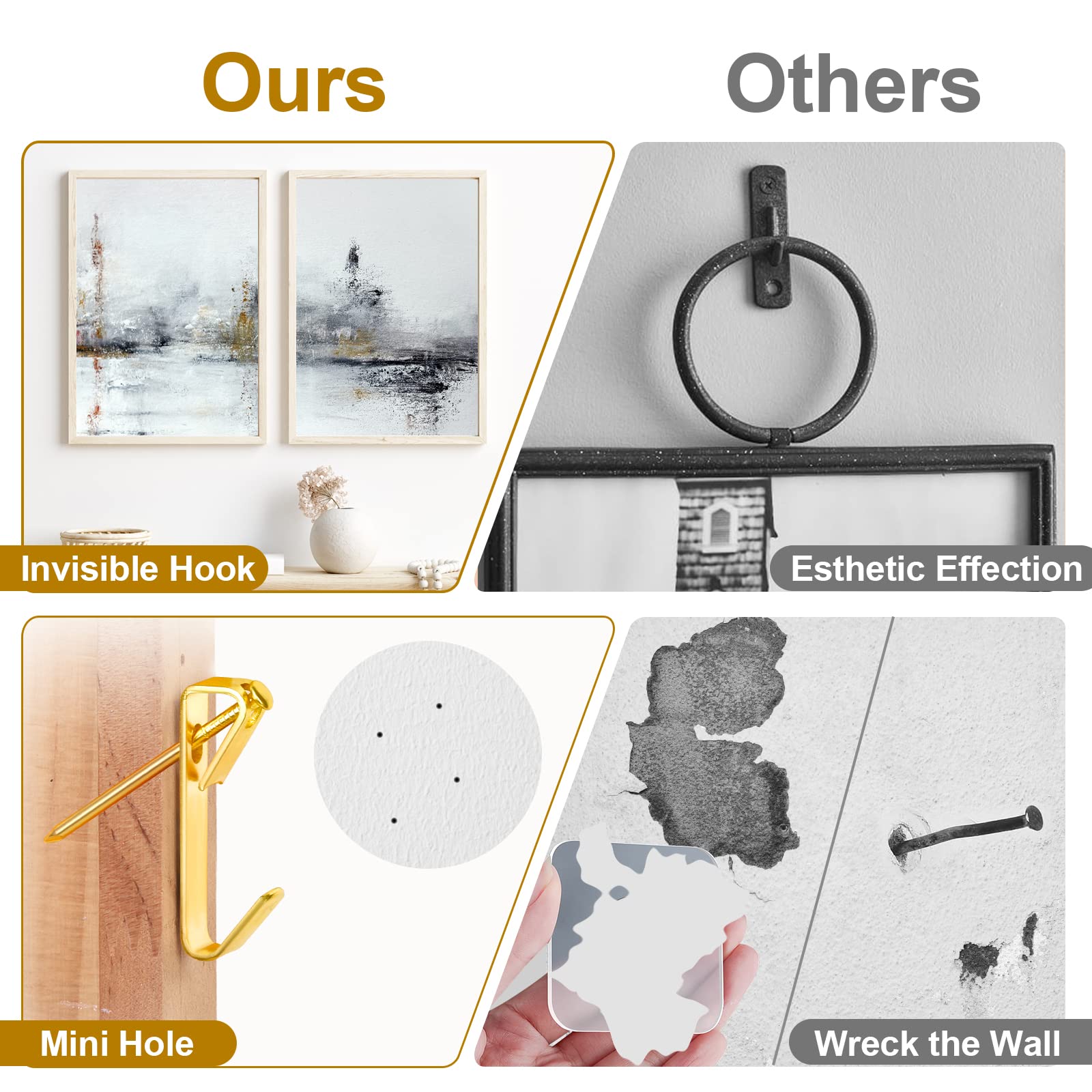 MAPVOLUT 372 PCS Heavy Duty Picture Hanging Kit - Includes Sawtooth Hangers, D Rings, Screw Eyes, Hooks, Nails & Level - Complete Wall Mounting Hardware for Frames, Mirrors & Artworks (Perfect for Home Decor, Gallery Display & Office Wall Organization)