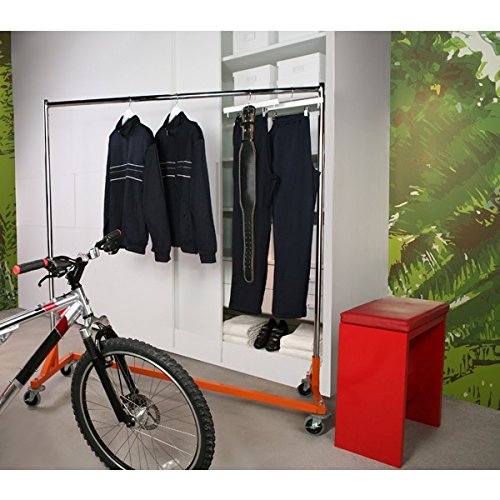 Heavy Duty Commercial Grade Z-Shaped Clothing Rack with Orange Base - 400 lbs Capacity for Retail Stores, Boutiques & Warehouse Organization