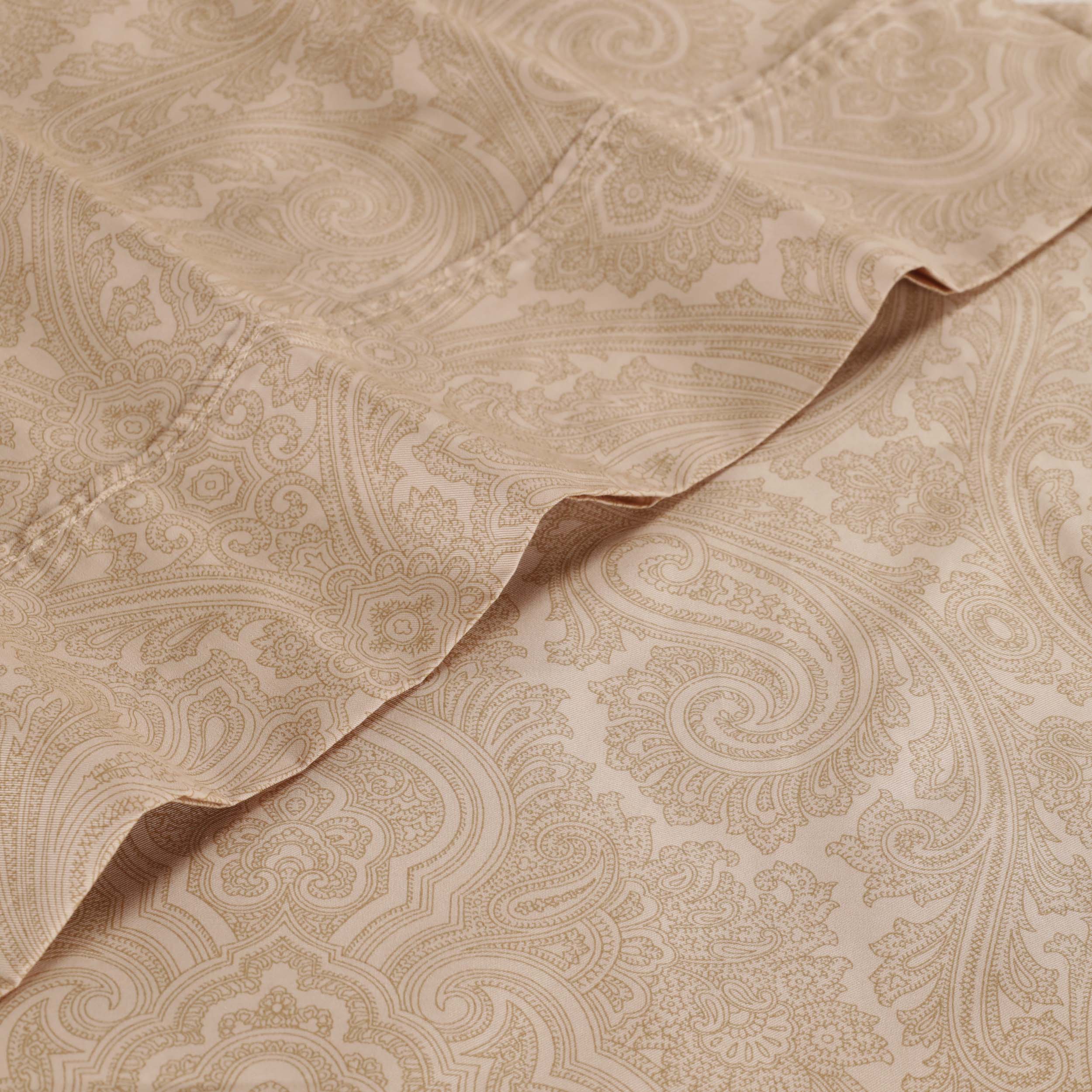 Italian Paisley 600 Thread Count Cotton Blend Deep Pocket Sheet Set - Ultra Soft Bedding for Queen & King Size Beds - Perfect for Luxury Hotels, Guest Rooms & Master Bedrooms