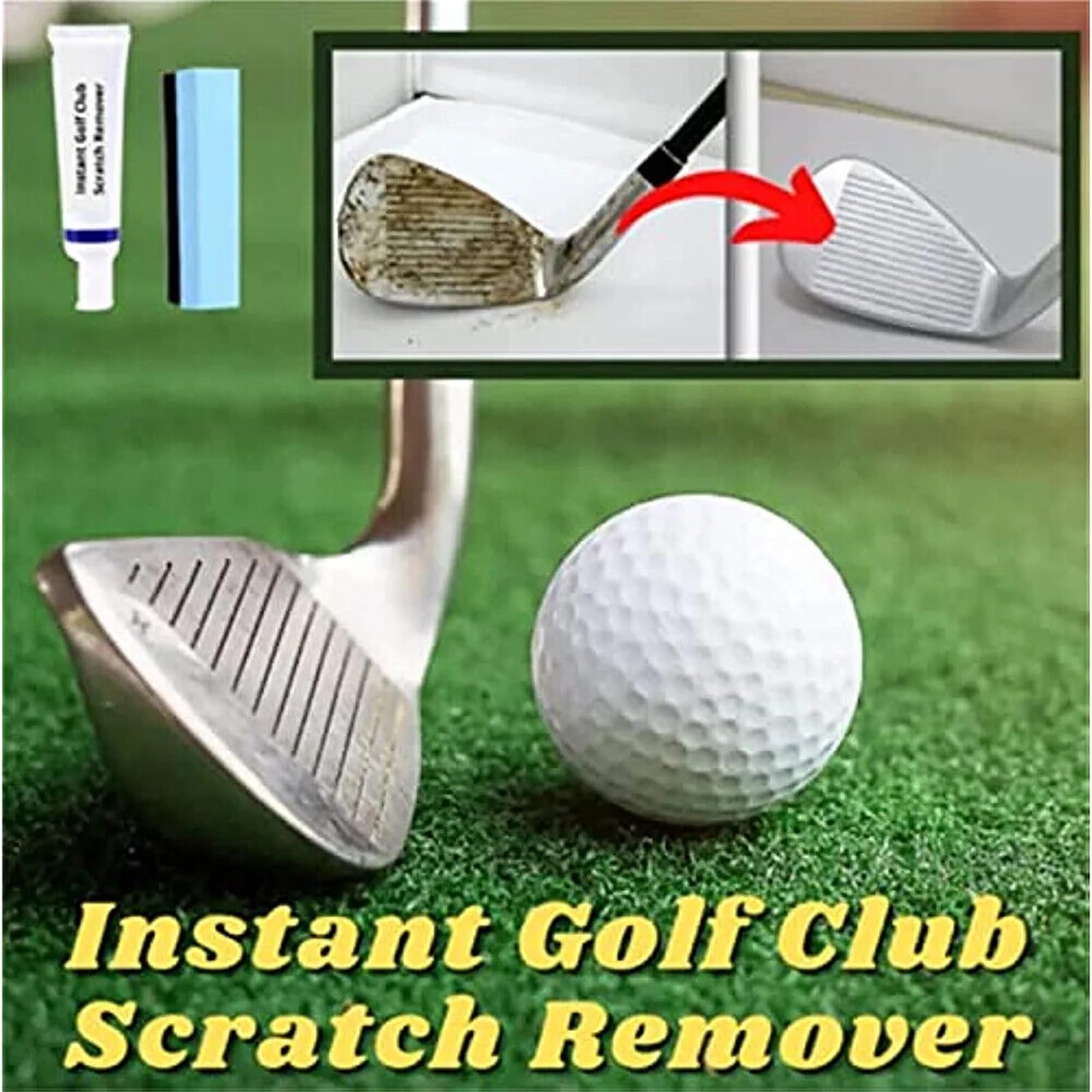 Linstant Golf Club Scratch Remover Kit - 3-Pack with Sponge | Instant & Effective Golf Club Scratch Repair | Perfect for Irons, Woods & Putters | Restores Shine for Better Performance on the Course
