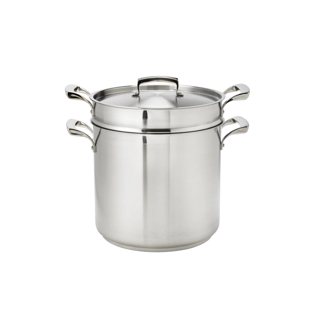Thermalloy 12 Quart Stainless Steel Pasta Cooker Set - 3 Piece Professional Kitchen Cookware for Boiling, Steaming & Serving Pasta | Ideal for Home Chefs & Italian Cooking Enthusiasts