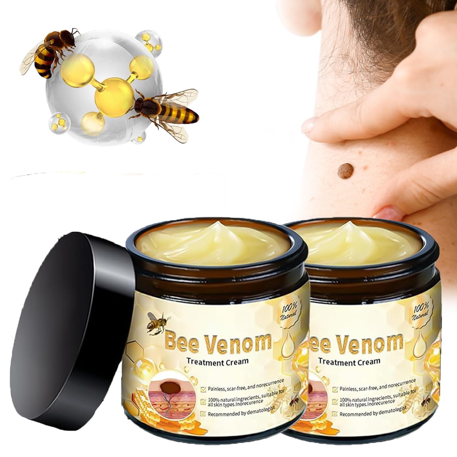 2025 New Bee Venom Treatment Cream - Professional Natural Repair Gel for All Skin Types (2 Bottles) | Soothes Dryness, Redness & Skin Irritation | Perfect for Daily Skincare & Post-Treatment Care