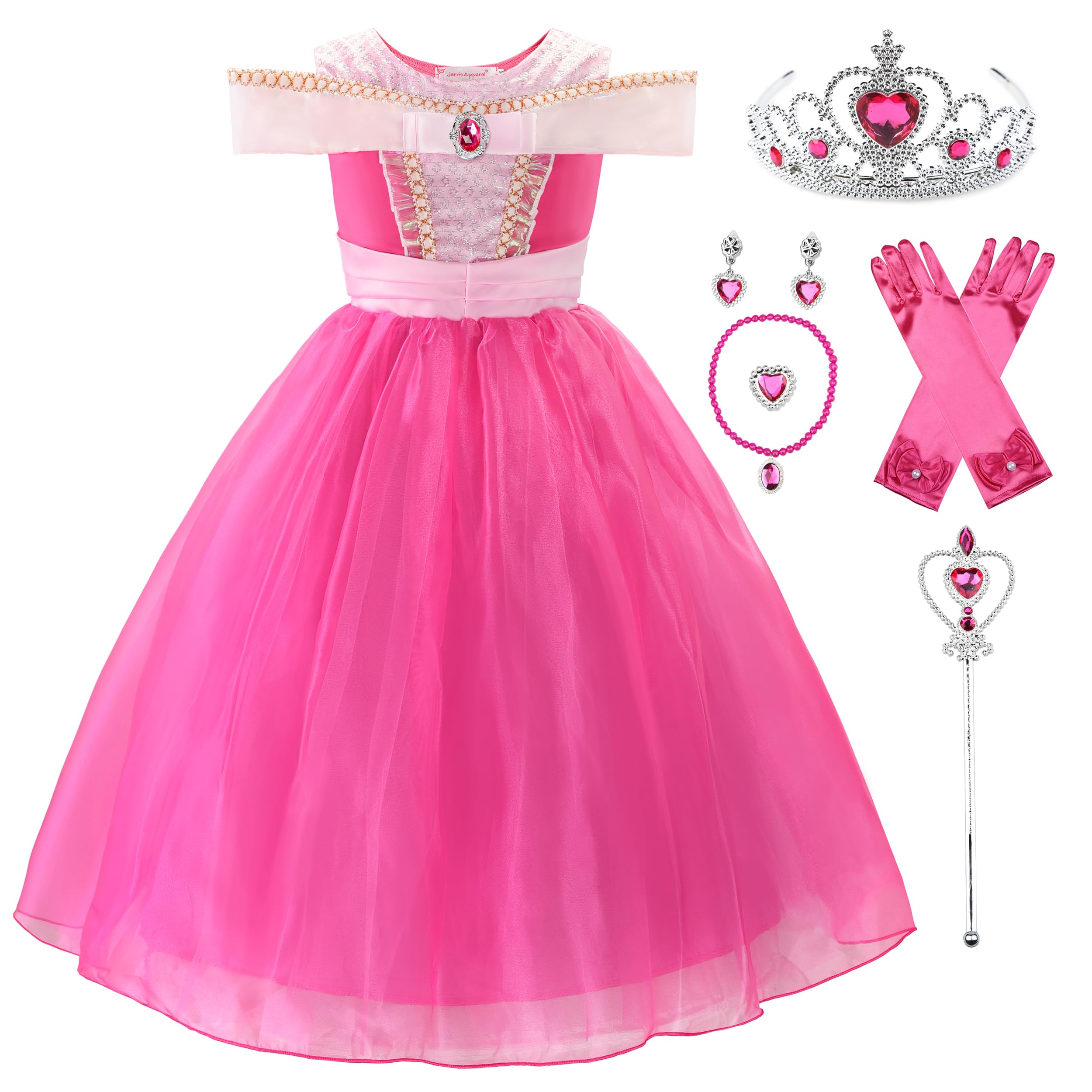JerrisApparel Girls Princess Costume Dress - Elegant Pageant & Party Fancy Dress for Birthday, Halloween, and Special Occasions