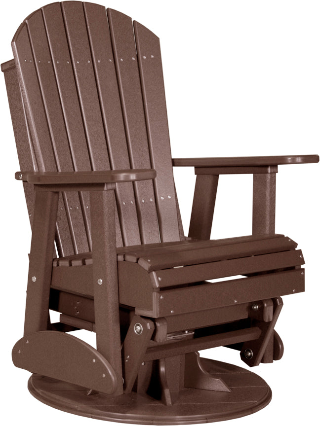 LuxCraft 2-Foot Adirondack Swivel Glider Chair - Outdoor Patio Rocking Chair for Garden, Deck, Porch & Backyard Relaxation