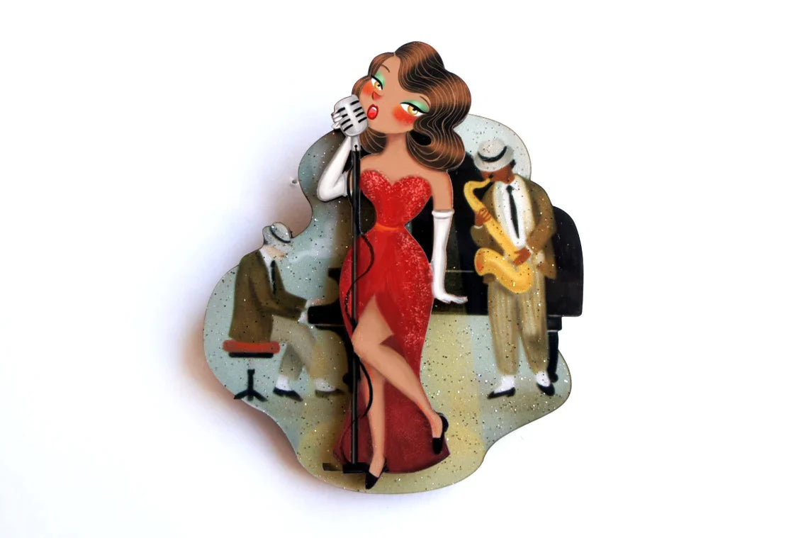 Laliblue Elegant Jazz Concert Brooch Pin - Vintage Music Note Jewelry for Women, Gift for Musicians & Jazz Lovers - Perfect for Concerts, Parties & Special Occasions