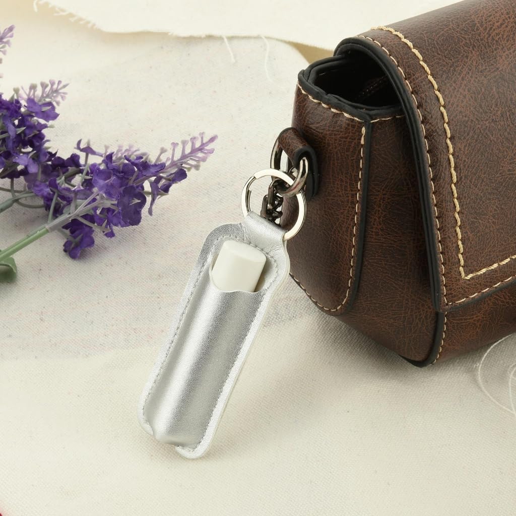Lip Balm Holder Keychain - Portable Lipstick & Gloss Organizer with Keyring for Women - Perfect for Backpack, Purse & Travel Accessories