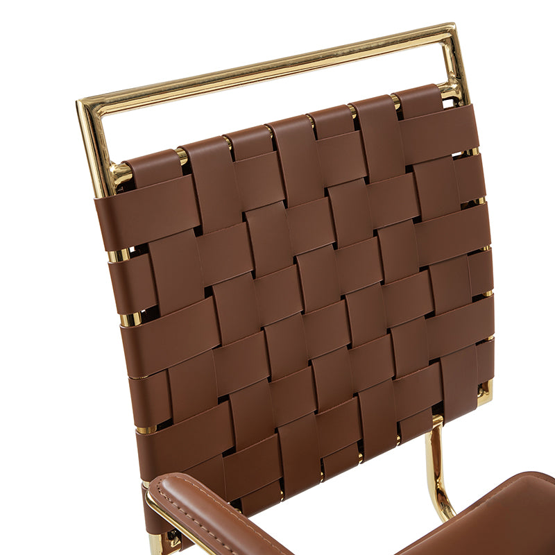 Amalia Modern Rattan Weaving Swivel Office Chair with Backrest - Ergonomic Desk Chair for Home Office, Study & Workspace