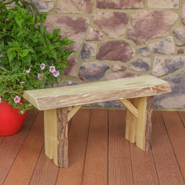 Wildwood Bench by A L Furniture - Rustic Wooden Entryway Bench for Hallway, Bedroom, or Outdoor Patio Seating