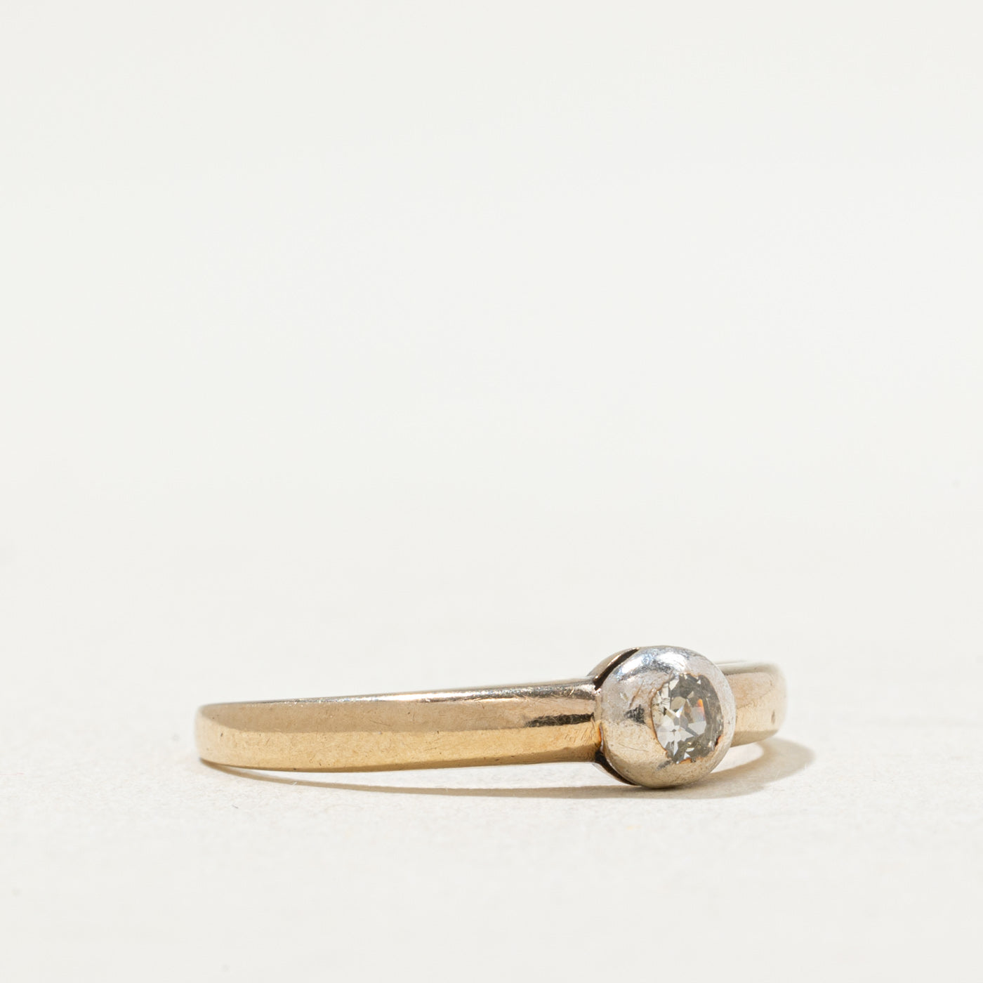 Antique 14K Gold & Silver Diamond Ring - 0.07ct Vintage Engagement Ring for Women - Size 6.5 - Perfect for Weddings, Anniversaries & Special Occasions