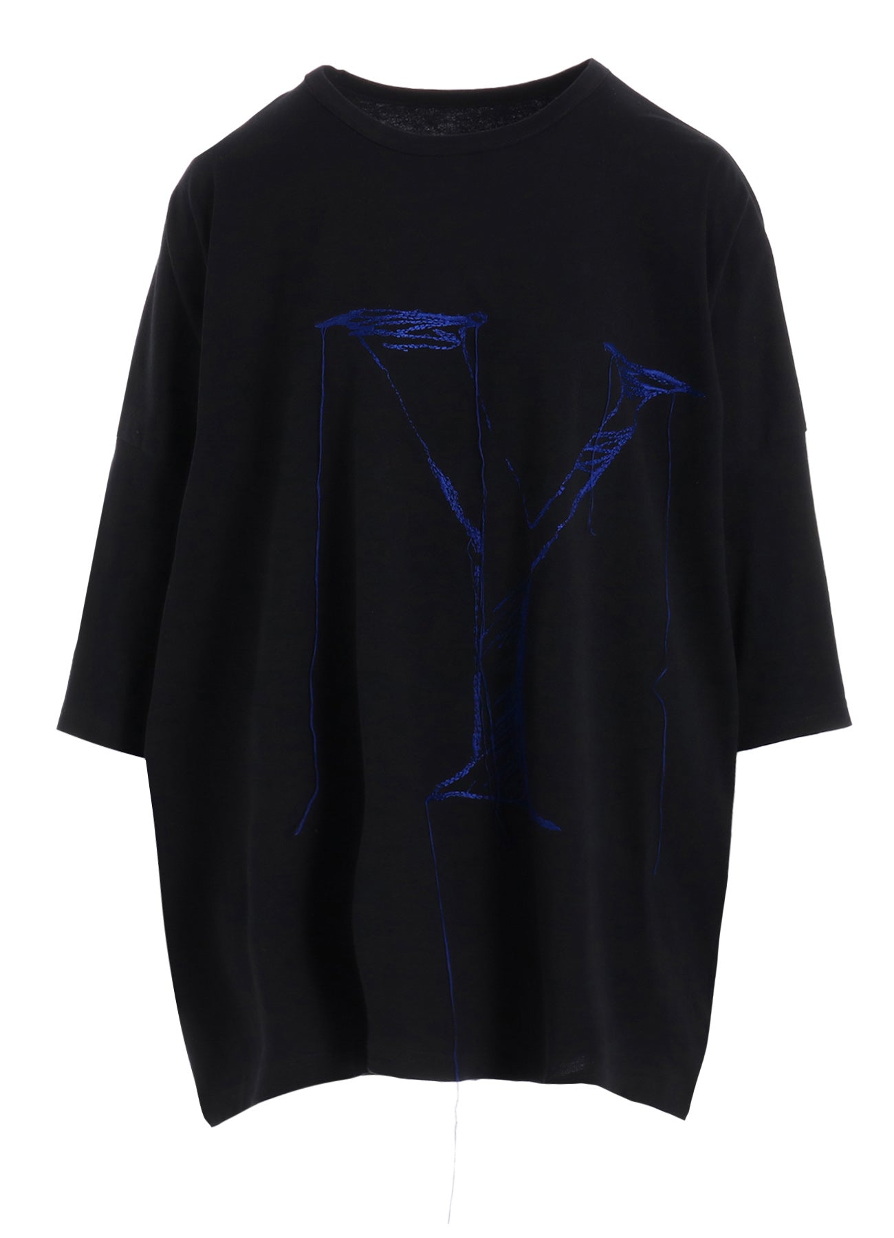 Y's Logo Stitch Cotton Jersey Round Neck T-Shirt for Men - Comfortable & Stylish Casual Wear for Everyday Outfits