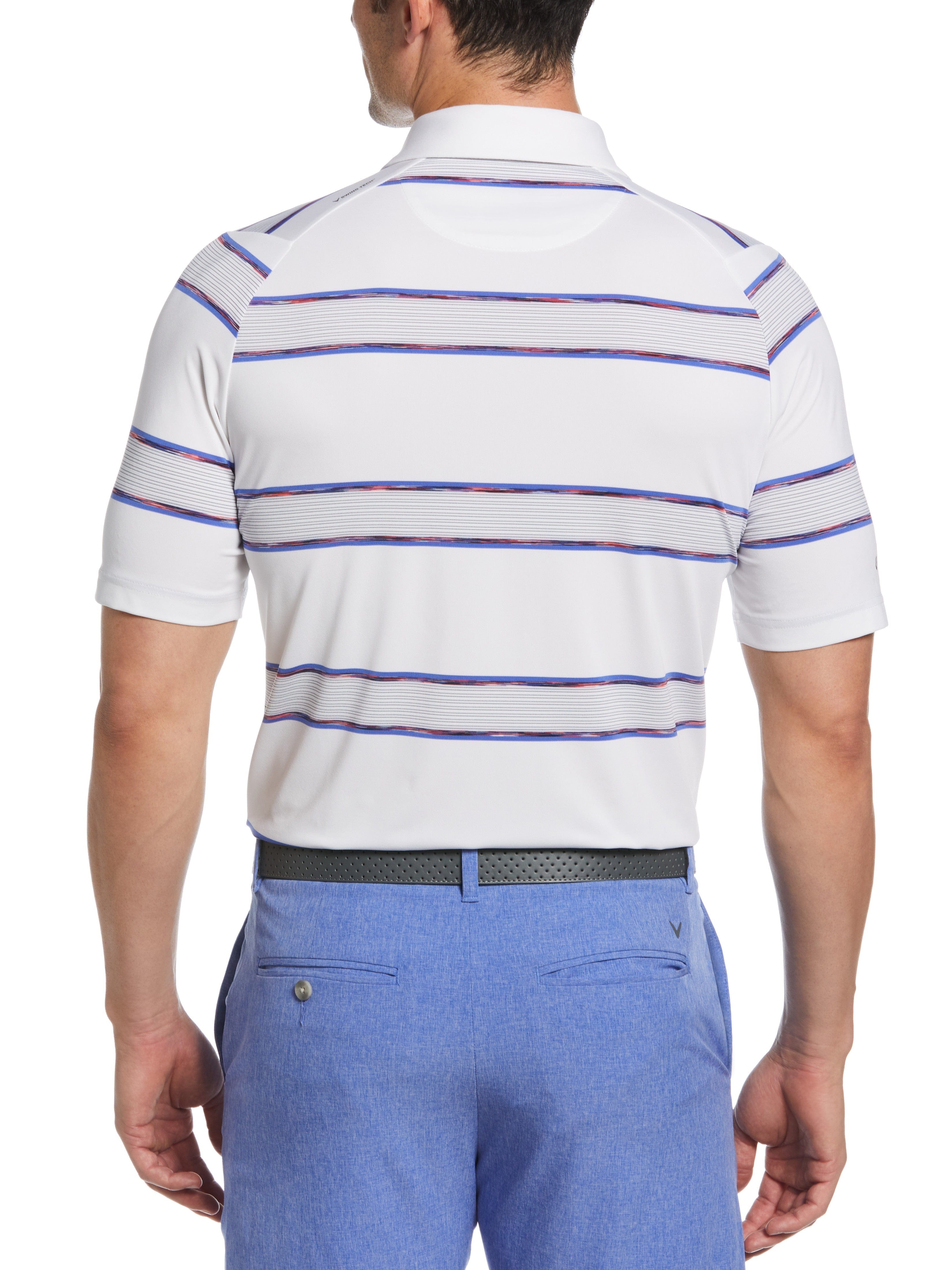 Men's Yarn-Dyed Space Dye Striped Golf Polo Shirt - Breathable & Stylish for Golf, Casual Wear & Outdoor Activities