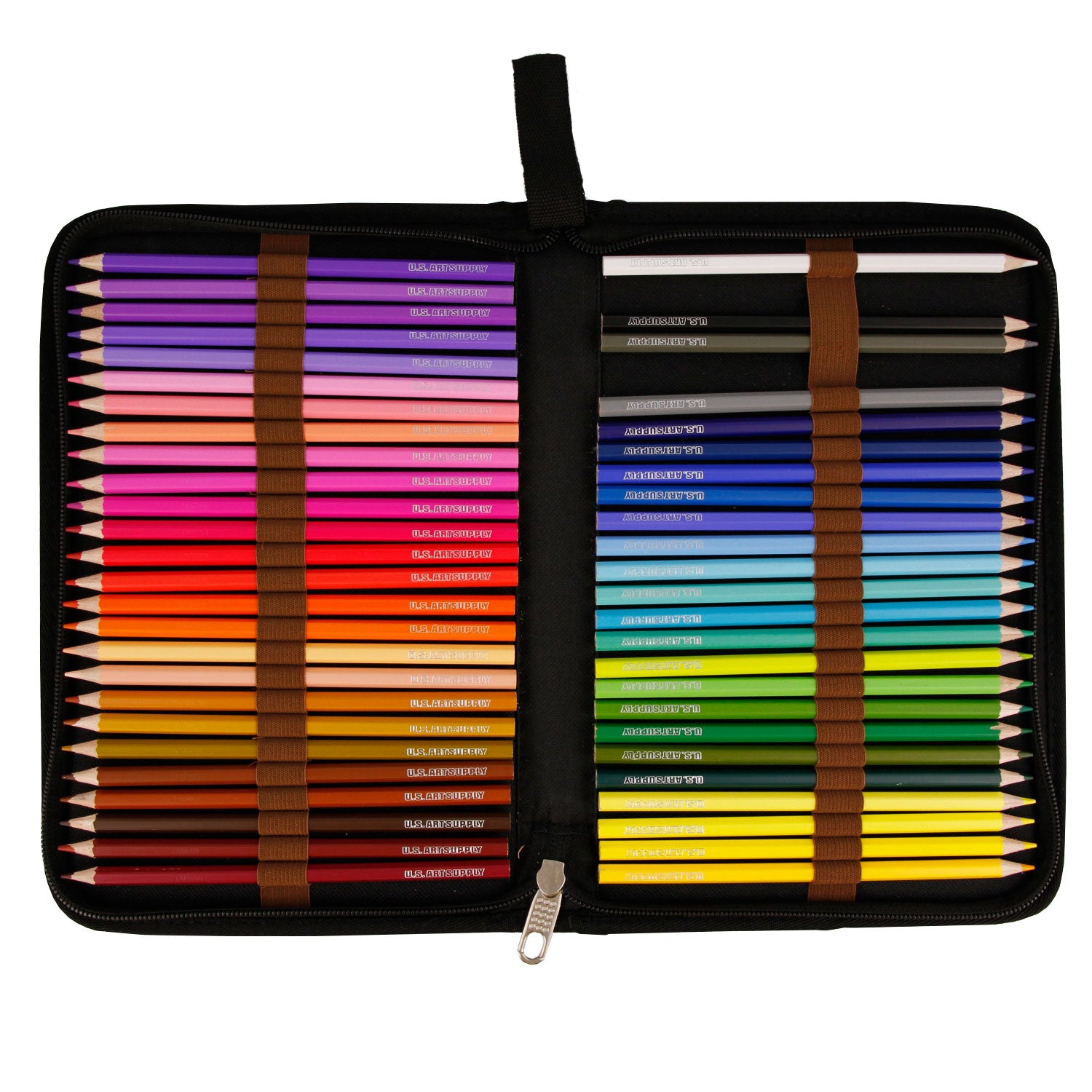 48-Slot Zippered Nylon Pencil Case Organizer - 11.4