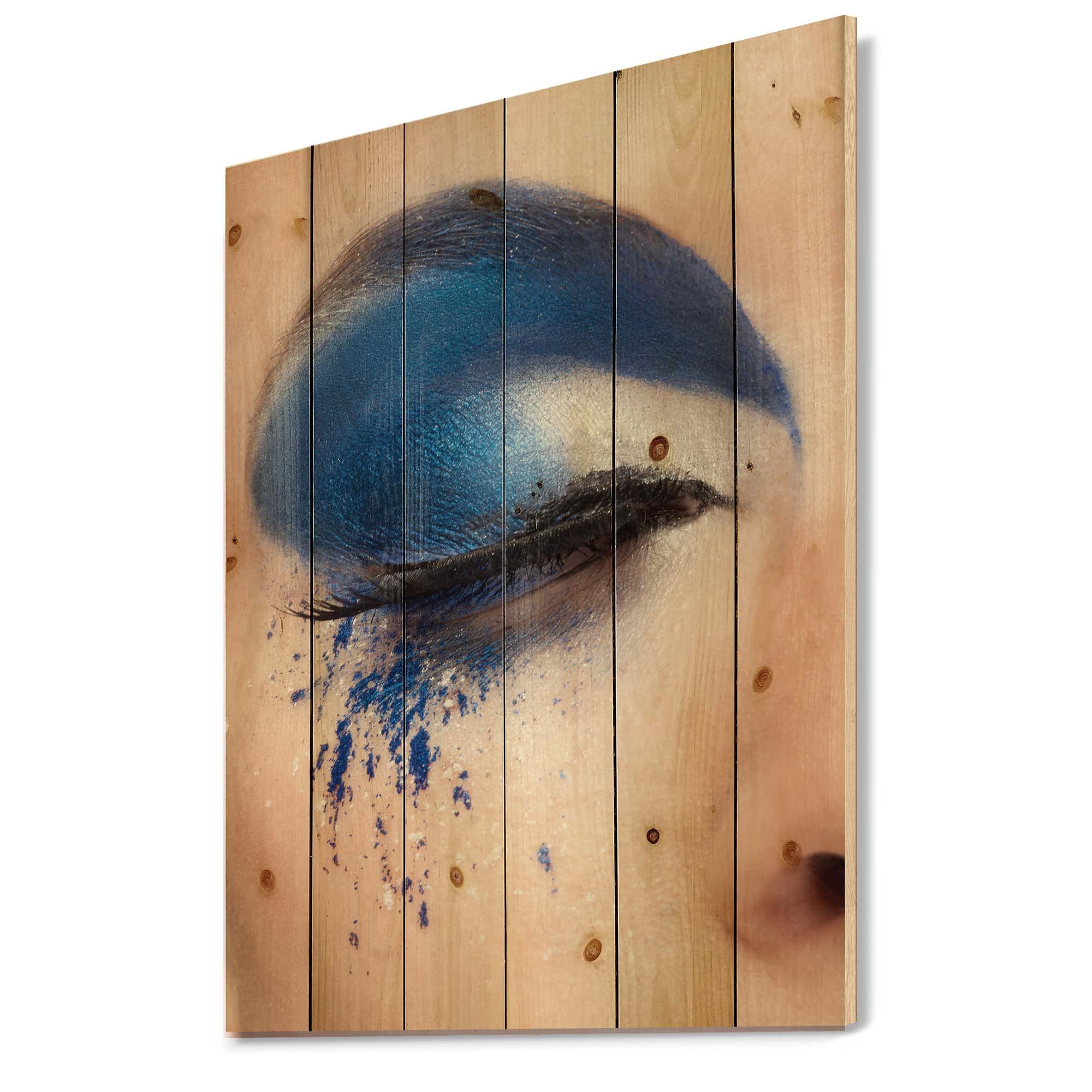 Blue Fantasy Wood Wall Art - Modern Pine Decor for Living Room