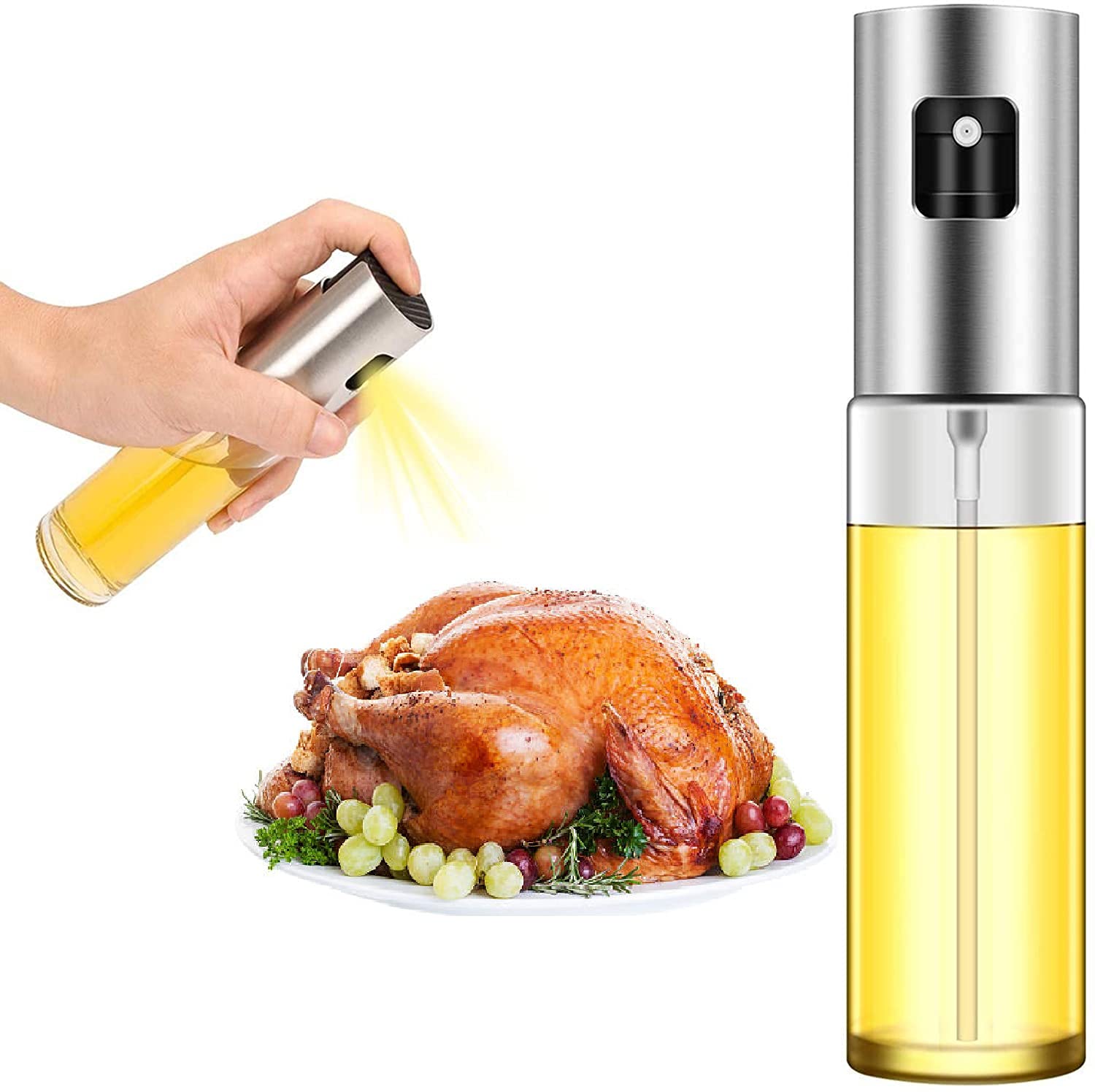 Non-Aerosol Olive Oil Sprayer for Cooking - Oil Mister Bottle for Air Fryers, Baking, Grilling, Salad Dressing & Kitchen Use - Perfect for Healthy Cooking, Meal Prep & Low-Fat Diets