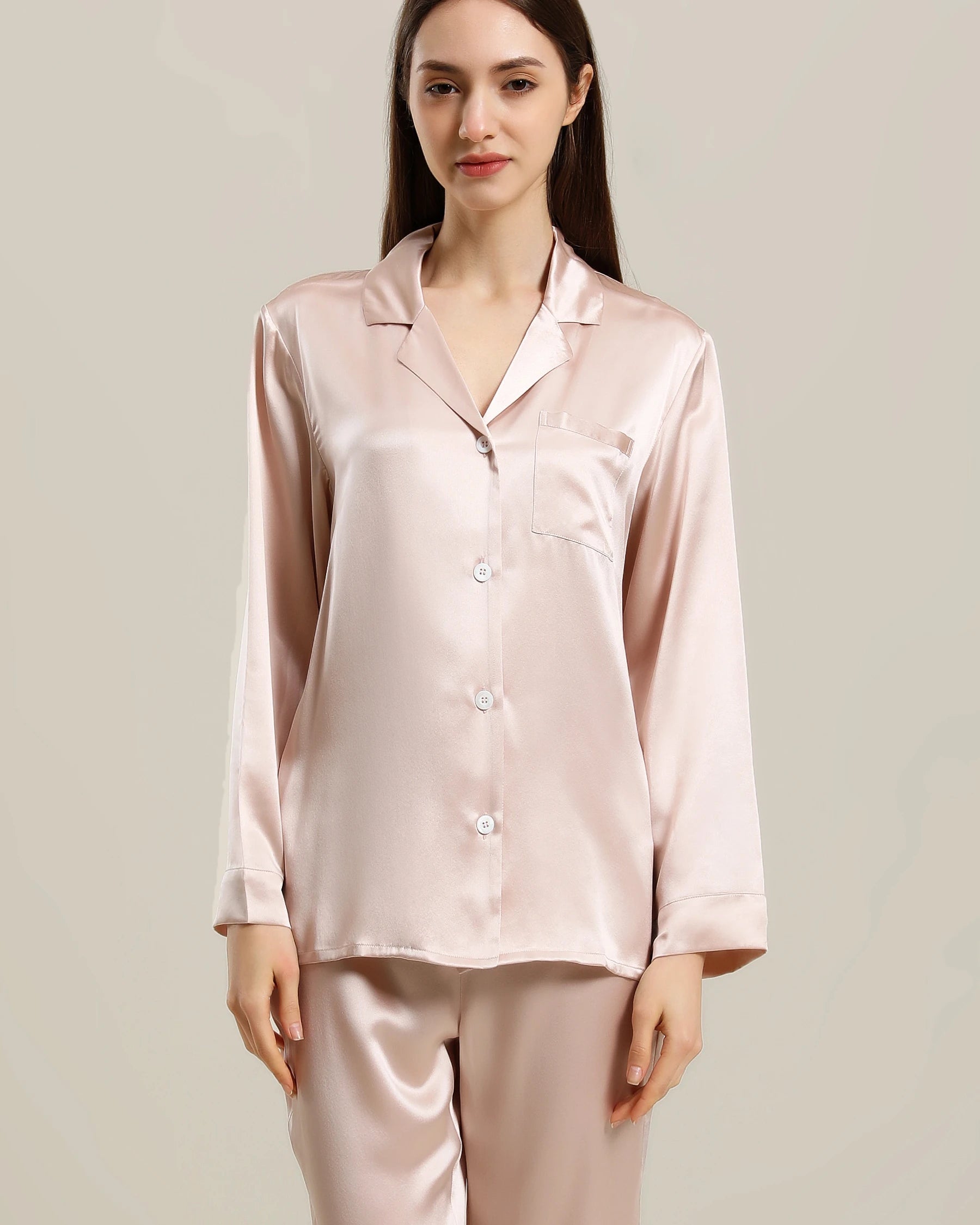 Luxury Women's Silk Pajama Set - Soft 100% Mulberry Silk Two-Piece Sleepwear for Women, Perfect for Relaxing at Home, Spa Days & Romantic Getaways