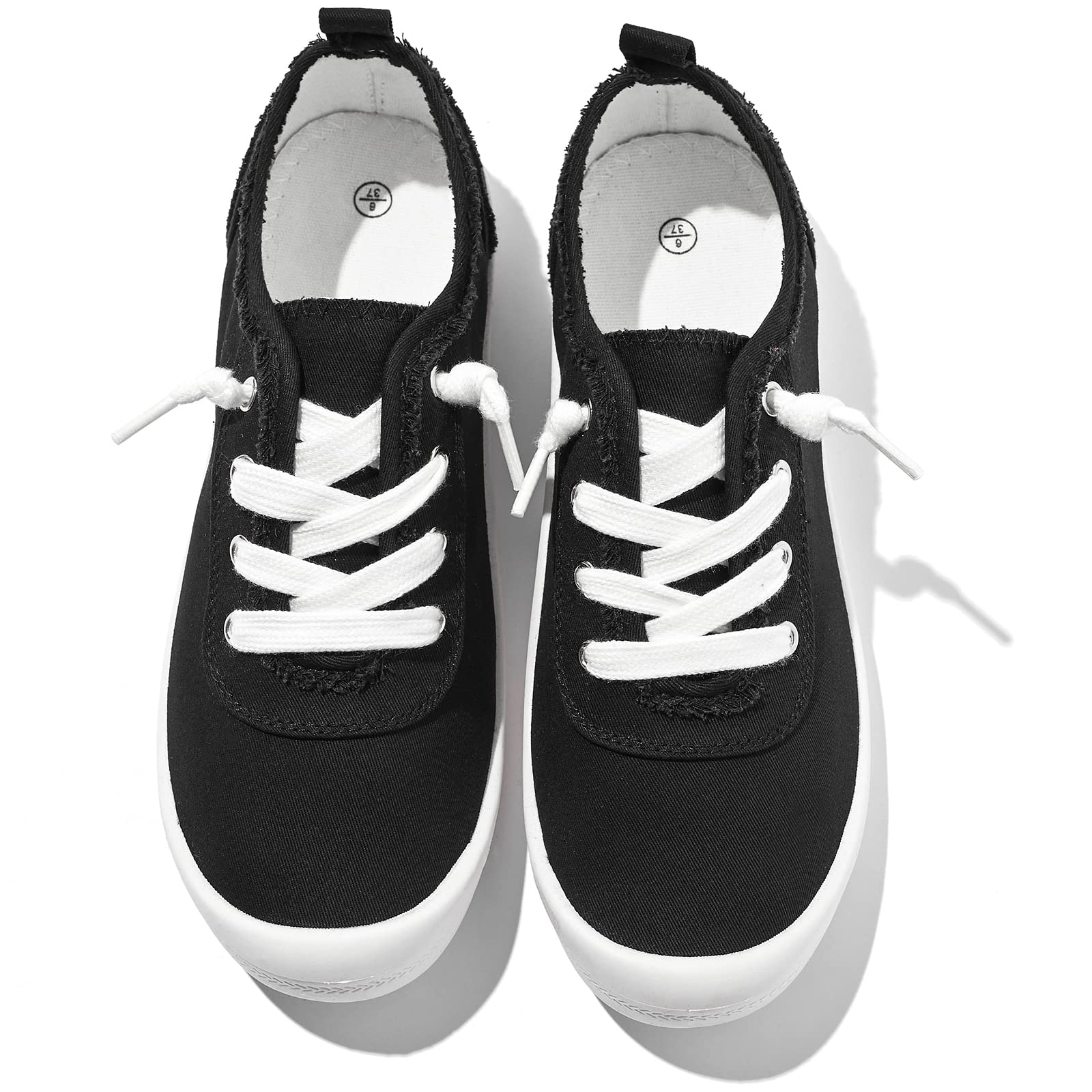 Women's Canvas Slip-On Sneakers - Comfortable Casual Walking Shoes for Women | Non-Slip Flat Dress Shoes & Work Shoes | Perfect for Office, Travel, and Everyday Wear