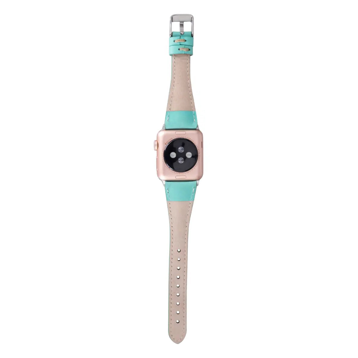 Premium Mint Blue Genuine Leather Slim Apple Watch Band - Stylish & Comfortable for Workouts, Office & Everyday Wear