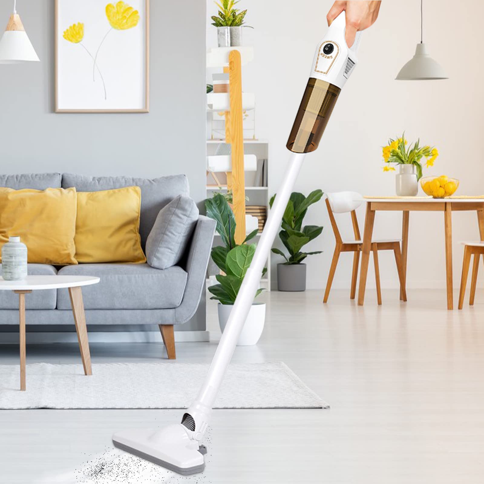 Yanvan Cordless Vacuum Cleaner - Lightweight & Quiet Handheld Stick Vacuum with Powerful Suction, 30 Min Runtime, 3 Modes for Hardwood Floors, Carpets & Pet Hair - Perfect for Home Cleaning, Quick Pickups & Pet Owners