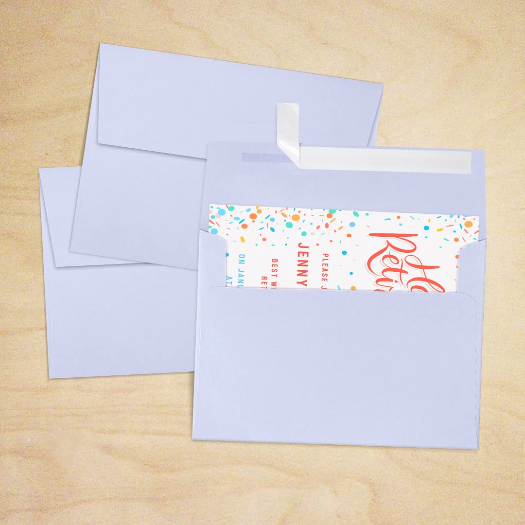 LUXPAPER A7 Invitation Envelopes 5x7 Cards - 80 lb. Lilac Purple Printable Envelopes with Peel & Press Seal - 1000 Pack (5.25x7.25 in) - Perfect for Wedding Invitations, Greeting Cards, Business Correspondence & Special Events