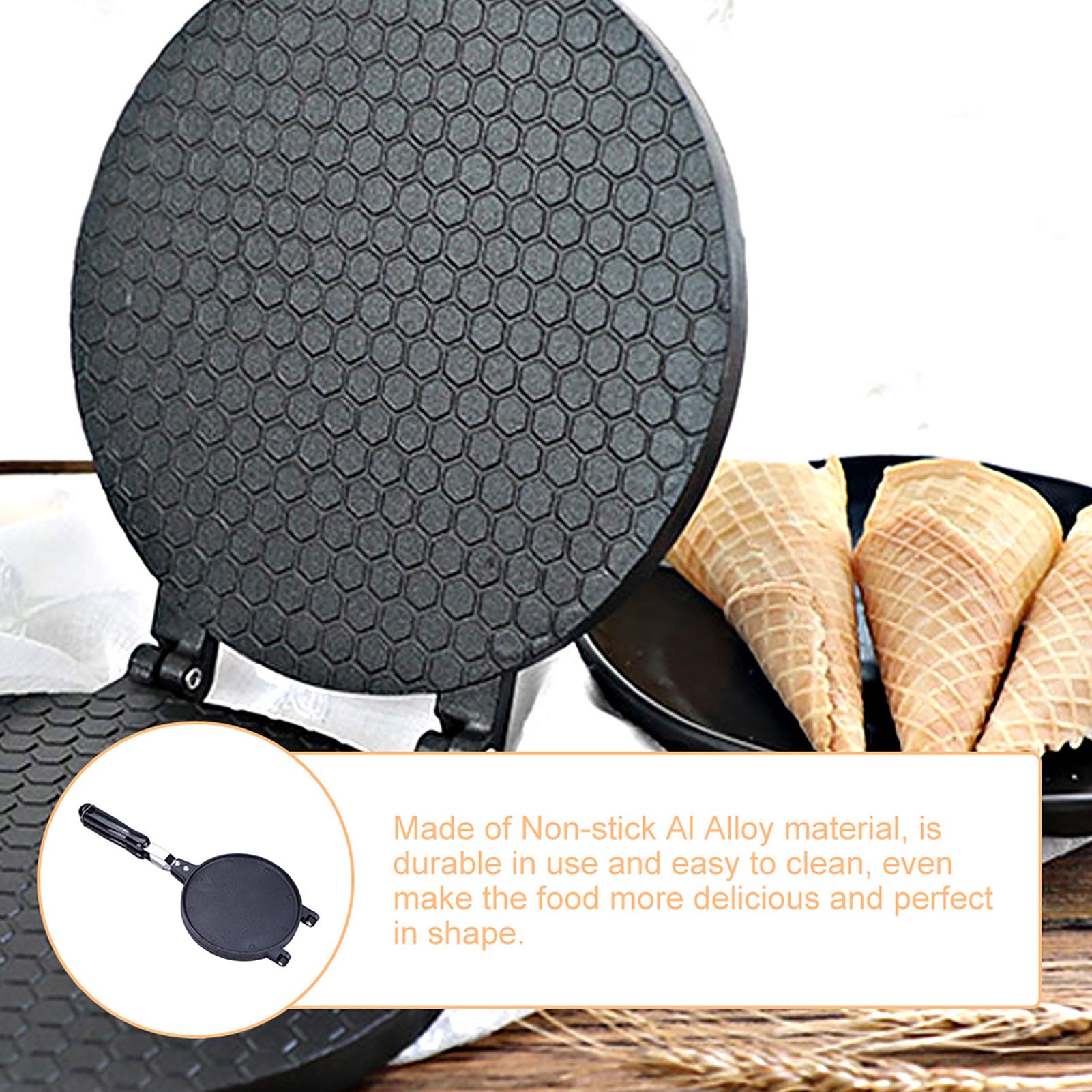 Non-Stick Egg Roll Maker & Waffle Cone Mold - Jerliflyer Electric Eggroll Roller Machine for Perfect Homemade Spring Rolls & Ice Cream Cones - Ideal for Baking, Party Snacks & Dessert Making