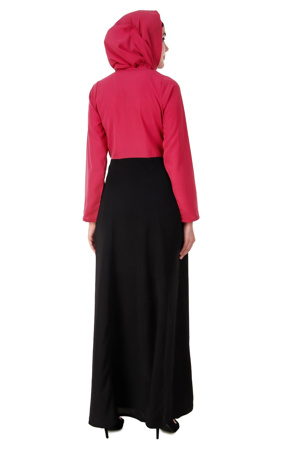 Elegant Floral Embroidered Dual Color Anarkali Abaya Dress for Women | Islamic Modest Fashion | Perfect for Eid, Weddings & Special Occasions