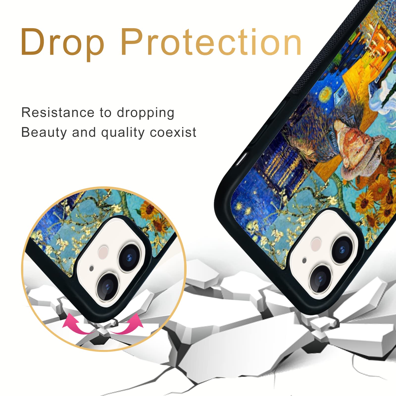 Van Gogh Starry Night Art Phone Case for iPhone 11 - Durable Protective Cover with Famous Painting Design - Perfect Gift for Art Lovers & Van Gogh Fans (Use for Daily Protection & Style Statement)