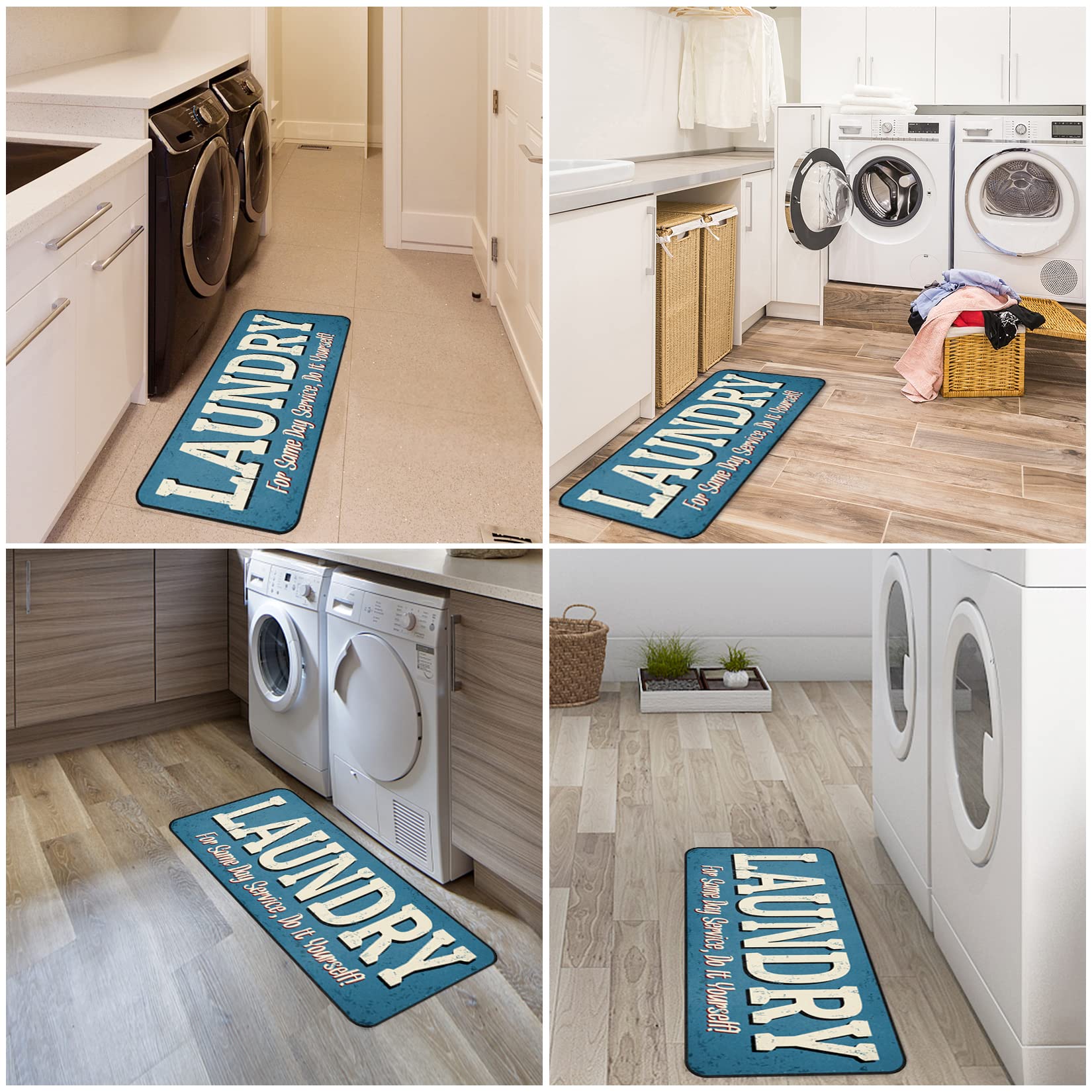 Non-Slip Laundry Room Rug Runner - 20