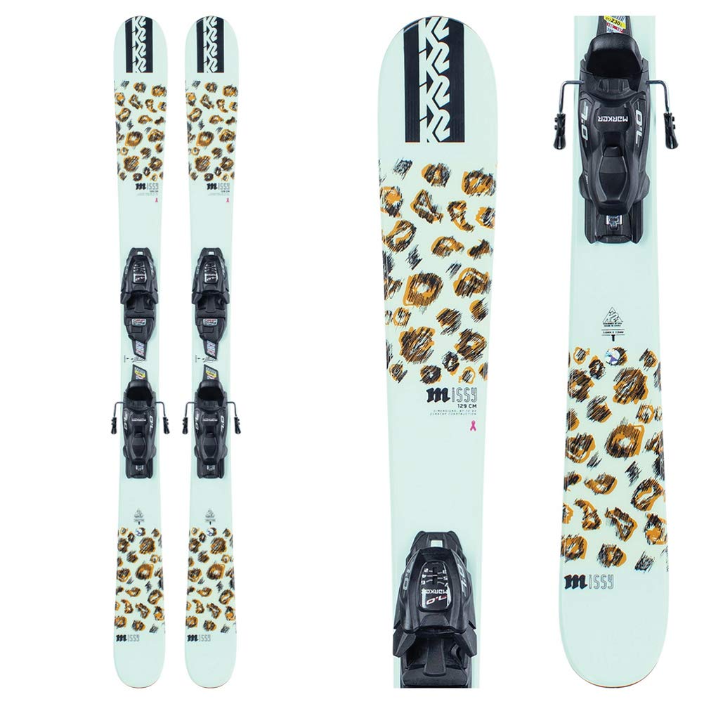 2021 K2 Missy Junior Skis with FDT 4.5 Bindings - Perfect for Young Skiers Learning on Slopes | Girls' All-Mountain Ski Set for Beginners to Intermediate