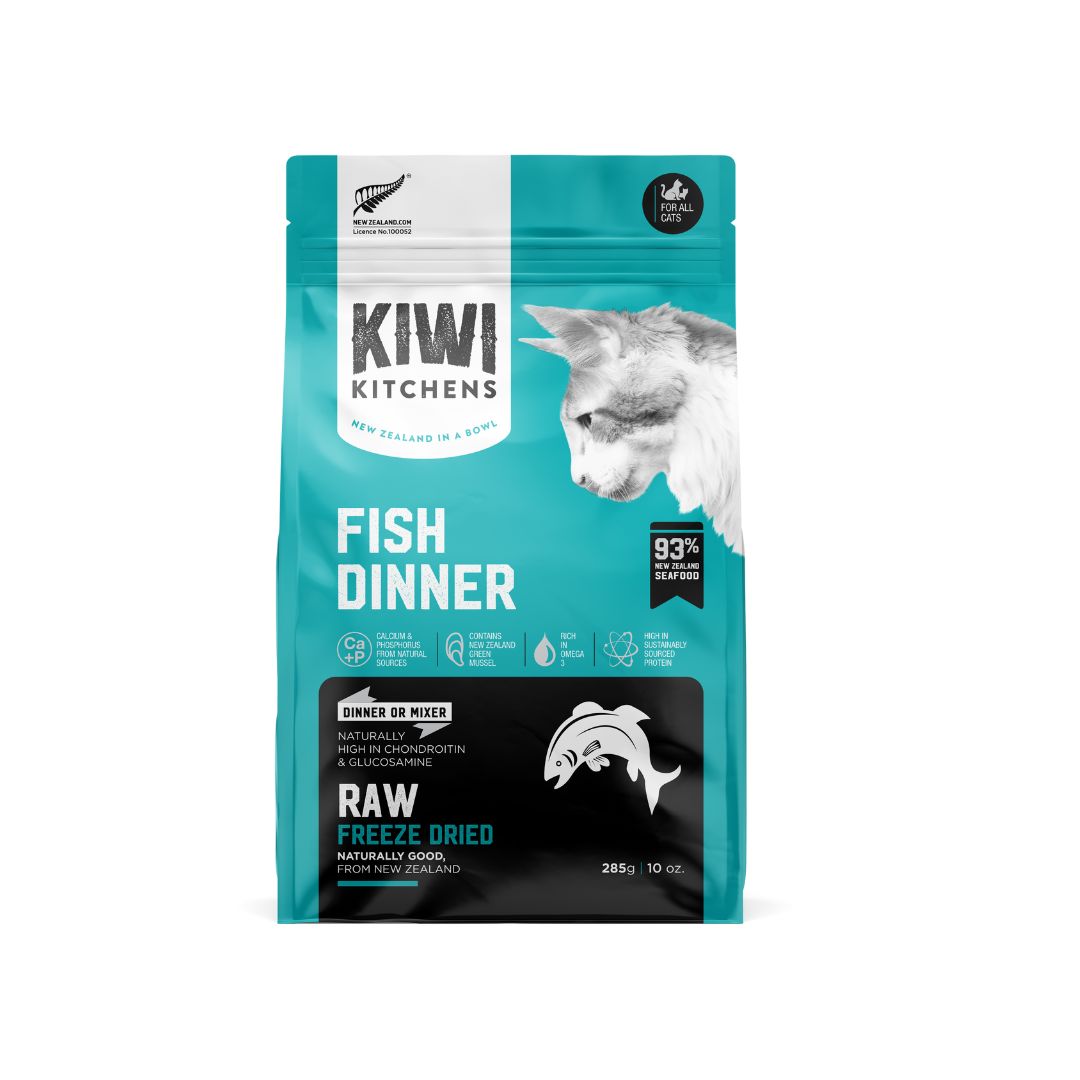 Freeze Dried Cat Food Dinner - Premium Fish Flavor for Adult Cats | High Protein Natural Cat Treats | Perfect for Indoor Cats & Picky Eaters | KIWI KITCHENS