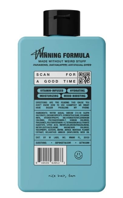 W By Jake Paul Exfoliating & Hydrating Body Wash for Men - 18 fl oz Fresh Ice Scent - Deep Cleansing & Moisturizing Shower Gel - Perfect for Gym, Post-Workout & Daily Use